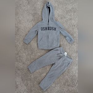 OshKosh B'gosh Boys Gray Sweatpants and Hoodie Set Size 3T